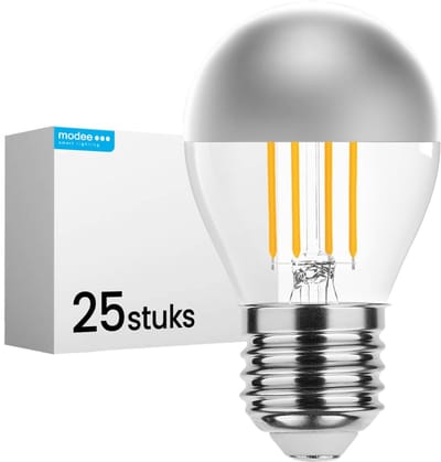 Modee E27 LED Lamp 4W - 400lm - 2700K - Warm Wit - LED Filament Globe Mini P45 Kopspiegellamp - Vervangt 40W Halogeen Gloeilamp - 25 stuks