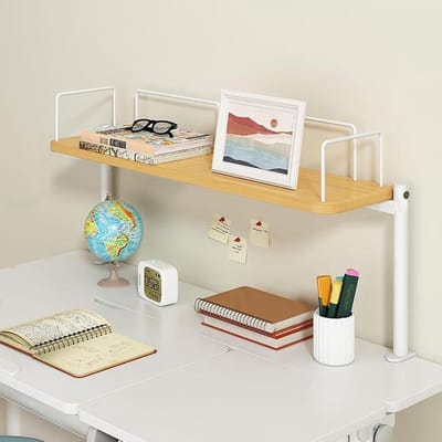 Bureaurek - Bureauopbergrek - Bureau organiseren - Klembevestiging zonder boren - 60 cm - Walnoot