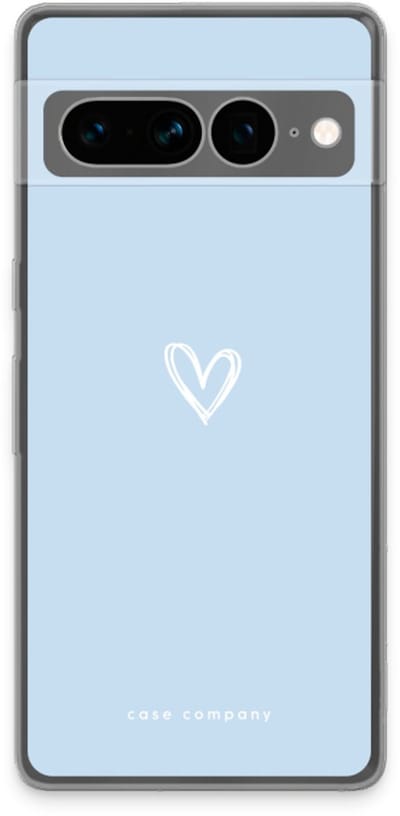 Case Company® - Hoesje geschikt voor Google Pixel 7 Pro hoesje - Klein Hart Blauw - Soft Cover Telefoonhoesje - Bescherming aan alle Kanten en Schermrand