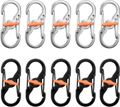 Kleine Karabijnhaak S - Mini Roestvrij Staal - 10 Stuks