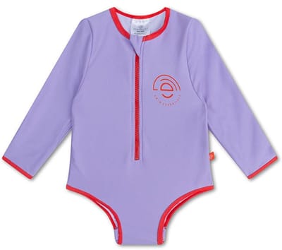 Swim Essentials - UV badpak meisjes met lange mouwen 6/8 jaar - Paars - 122/128 - effen - kind