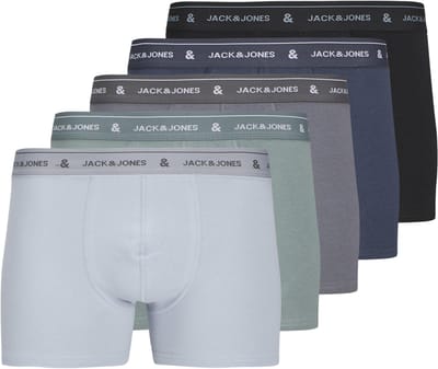 JACK&JONES ADDITIONALS JACWYATT SOLID TRUNKS 5 PACK Heren Onderbroek - Stormy Sea India Ink - Poppy Seed - Subdued Blue - Black