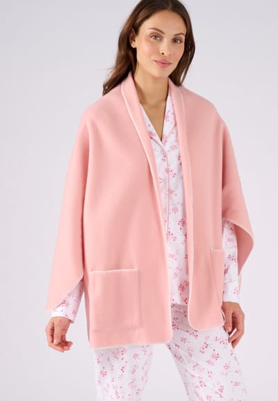 Damart - Poncho voor binnen Thermolactyl van fleece - Dames - Roze - Eén maat