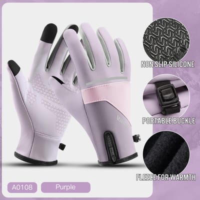 Gants de vélo d'hiver Écran tactile Coupe-vent Chauds Gants de vélo pour équitation extérieure Moto Ski Trottinette Vélo S gray