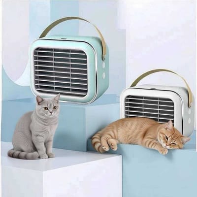 LISM-Mini-ventilator Geschikt voor huisdieren, draagbare airconditioner, Geschikt voor bureaus, kantoren, slaapkamers, studeerkamers en op reis.