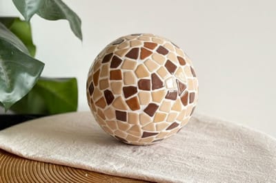 DIY Mozaïek Bol beige - Hobbypakket - Knutselpakket voor volwassenen - doe het zelf pakket - Little Creations