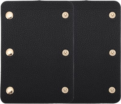 Schouderriem handtas grepen PU lederen tas accessoires voor vrouwen en mannen - zwart, 2 stuks, 13x9 cm, trendy en stijlvol