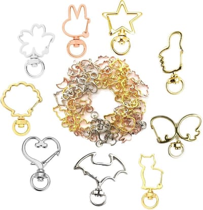 Set van 81 Metalen Draaibare Clips en Karabijnhaken voor Sleutelhangers en DIY