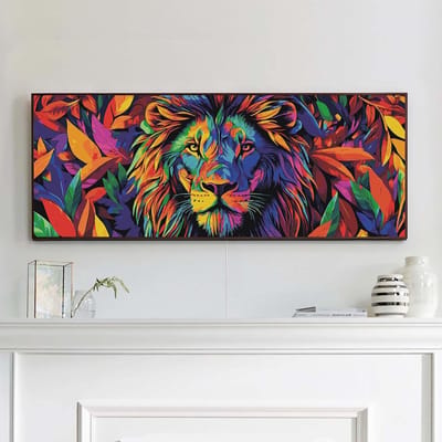 DIY Leeuw Schilderen op Nummer Kit, Creatief Kunstproject voor Volwassenen - Inclusief Verf en Kwast, Perfect voor Woondecoratie, Slaapkamer of Cadeau - 30x80cm (Zonder Lijst)