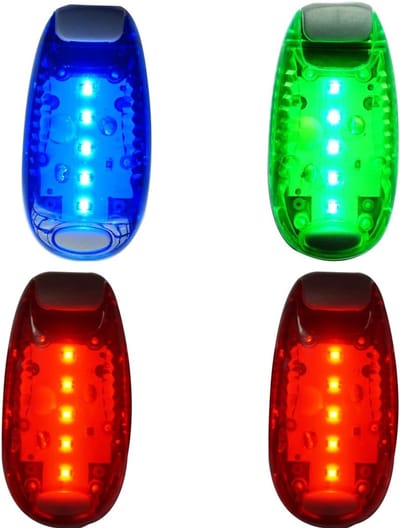 LED Fiets Achterlicht (4 Stuk) - Stroboscoop + Clip-op + Reflecterend - Veiligheidslamp / Fietsaccessoire / Hardloper Lamp / Honden Veiligheidslicht - Ideaal voor Fietsen, Wandelen, Rennen & Nachtveiligheid