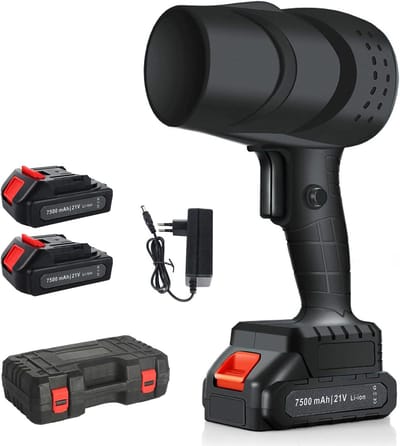 Elektrische Bladblazer - Accu Luchtblazer - Tuinonderhoud Buiten - Turbo 120 km/u - 2x 1500 mAh - Zwart Blauw