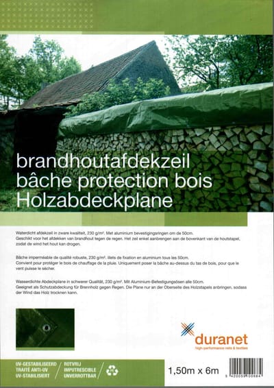 Brandhoutafdekzeil - Waterdicht afdekzeil - 230 gram/m² - 150 cm op 600 cm zeer stevig