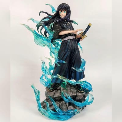 Muichiro Tokito Pilier du Soleil Demon Slayer Figurine Anime 9.84 Pouces/25cm PVC peut être bougé être Favoris Posture de Combat Jouets Cadeaux Durables black