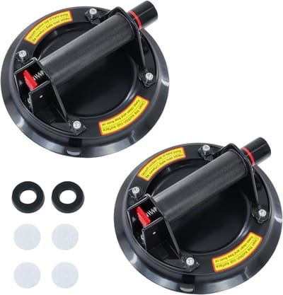 Elektrische zuignap-Professionele Glaszuignap Set – Industriële Vacuüm Zuignappen – Ergonomisch Handvat – Voor Verhuizing Glas/Meubels – Zwart –draagkracht 200 kg- – 2 Stuks