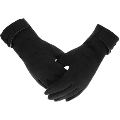 1 paire de gants d'hiver gants thermiques mitaines chaudes d'extérieur gants chauds pour écran tactile doigt complet noir