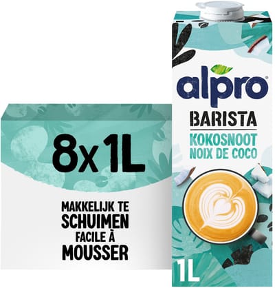 Alpro Barista Kokos - Plantaardige Kokosmelk - Geschikt voor Koffie - Lactosevrij - 8 x 1L