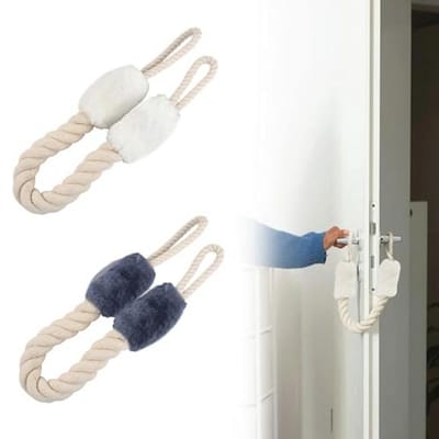 Katoenen Deurstopper Touwen Set van 2 - Veiligheid voor Kinderen en Huisdieren, 60 cm, Klembescherming voor Deuren
