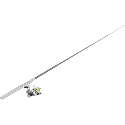Draagbare Mini Pen Vorm Hengel Stok Zak Intrekbare Hengel met Molen WielZilver zilver