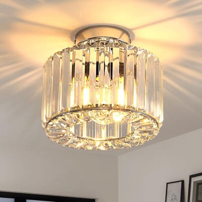 Industriële kristallen plafondlamp - E27 kroonluchter hanglamp - modern design - Ø 230 mm - hal woonkamer eetkamer keuken