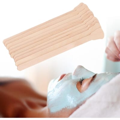 100 Stuks Houten Wax Spatel Depressor Wegwerp Gezichtsmasker Huidontharing Crème Applicator
