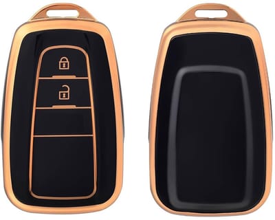 Autosleutel Hoesje geschikt voor Toyota - Sleutelcover - TPU Cover Sleutelhoes - Accessoires - goud