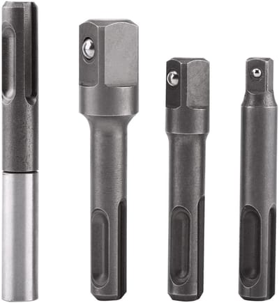 Dailygoods - Bitverlengingsset - Boorverlenger - Duurzaam - Zwart - Adapter - Voor boren en bits - Chroom Vanadium - Geschikt voor SDS-boren - Carbon...