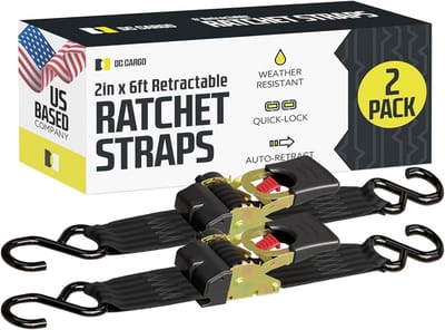 Intrekbare Ratelriem 4 Stuks (5 cm x 1,8 m) - Heavy Duty Automatische Spanbanden voor Aanhangwagens en Voertuigen