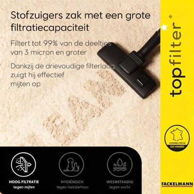 Set van 4 Bosch Siemens TopFilter Premium stofzuigerzakken