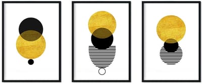 Dailygoody - Nacnic set van 3 bladeren frame poster - Eclips noordse stijl - Home decor A3-formaat - Interieurarchitectuur - Geschikt voor alle ruimte