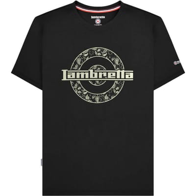 Lambretta Heren Paisley Target T-Shirt (Zwart)