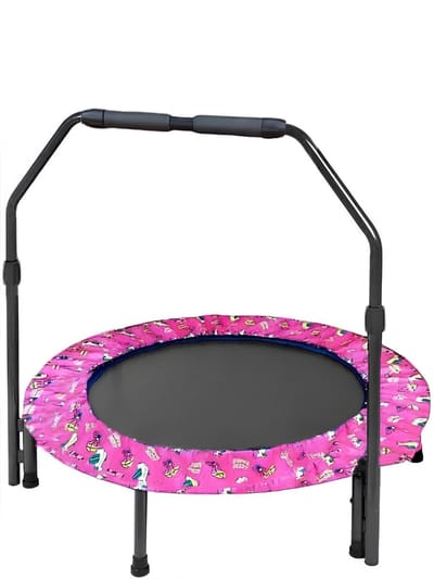 TIM® Mini Trampoline - Fitness Trampoline - Mini Trampoline Volwassenen - Kinder Trampoline - Roze - 92cm x 92cm x 19cm