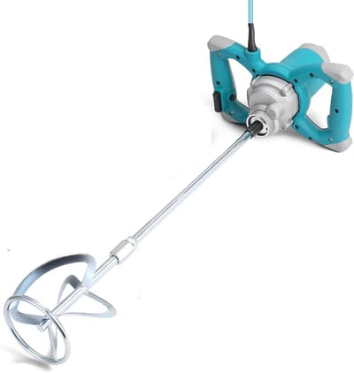 Betonmixer Elektrisch - Mortelroerder Verfmixer - Materiaalmengen Mengen - 6 Snelheden Instelbaar - 2400W - Grijs