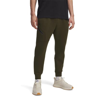 Under Armour Heren-joggingbroek van Unstoppable-fleece met ritszakken (Groen)