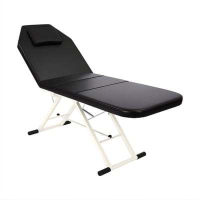 Opvouwbare Massagetafel - Behandeltafel - Professionele massage - Ontspanning - Voor Spa, Salon, Kliniek & Thuis - Inclusief Kussen - Zwart