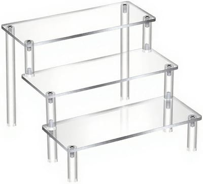 Acryl Display Stand voor Parfums, Drie Laags Transparante Plank, 20 x 8 cm, Ideaal voor Organisatie en Presentatie