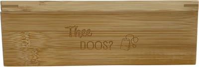 Theedoos 6 vaks, Bamboe met tekst: Thee doos?