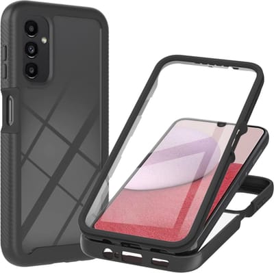 Hoesje met Ingebouwde Screenprotector Geschikt voor Samsung Galaxy A34 | Full Protect valbescherming | Doorzichtig / Zwart
