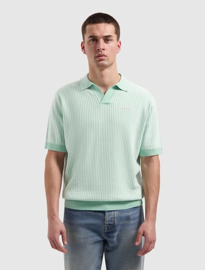 Pure Path Knitted Polo Ladder Stitch Mint (26010807 - 14)