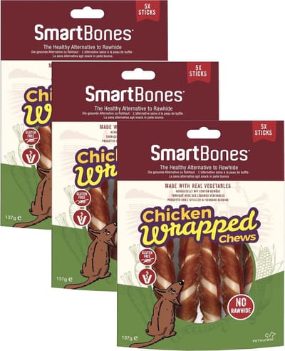 Smartbones Chicken Wrap Sticks - Hondensnacks - 3 x Kip 5 stuks