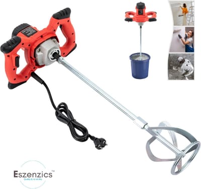 Eszenzics™ Betonmixer Pro7 - Industriële mortelmixer - Verf mixer - 1500W - 6 snelheden - 930 rpm - Dubbele S garde - Ergonomische grip