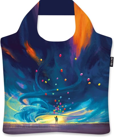 Ecozz - Tithi Luadthong - Ballonnen - Baloons - 100% gerecycled (rPet) – Öko-Tex - Voorzien van rits - Afsluitbaar - Opvouwbare boodschappentas - Waterresistant – Shopper - Ecovriendelijk - Duurzaam - Ecoshopper
