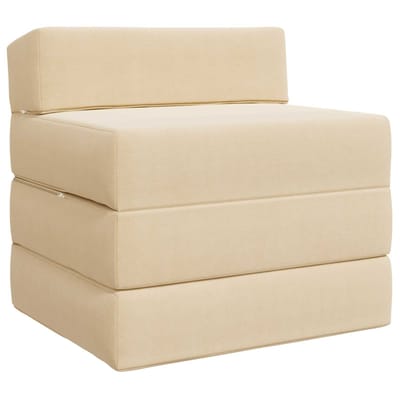 vidaXL - Vouwbare - Sofa - Bed - Crèmekleurig - 200 - x - 70 - x - 15 - cm - Corduroy - stof