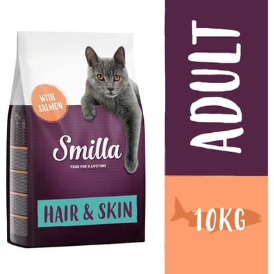2x10kg Smilla Hair & Skin met Zalm Katten Droogvoer