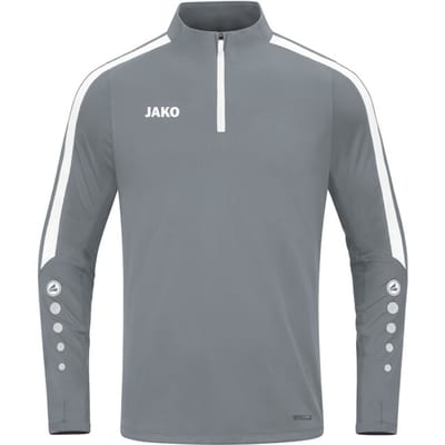 Jako Power Ziptop Kinderen - Wit / Steengrijs | Maat: 128