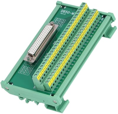 Dailygoody - DB50 Naar Terminal Connector - Compacte Printplaat - Geprinte Labels - Draadbereik 14-26AWG - DC 60V - Ideaal voor Klussen