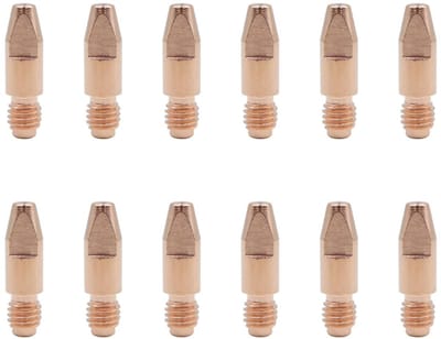 Dailygoods- Gaslassproeiers Set van 12 - M8 Contactpunten 0,8 mm - Rood T2-Koper - Voor MIG/MAG Apparaten - Duurzaam en Glad Binnenwerk - Lasmondstuk