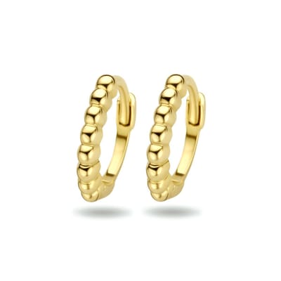 14K geelgoud klapoorringen bolletjes 10 mm - 4024839