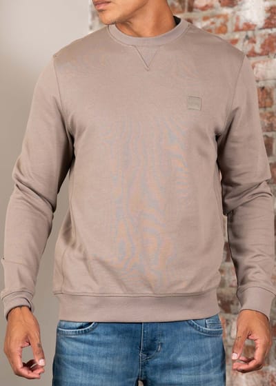 BOSS Sweater Westart Taupe - Maat XL - Heren - Sweaters