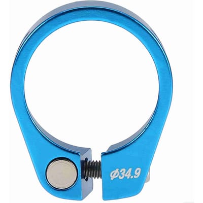 34.9mm Aluminiumlegering Fiets Zadelpenklem Mountainbike Zadelpen Accessoire(Blauw) blue