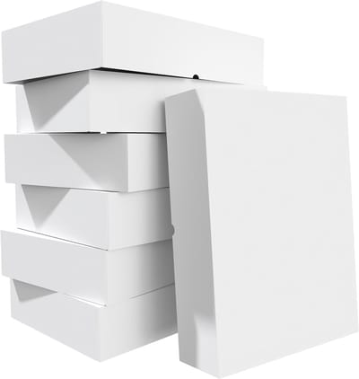 Extra Grote Geschenkdozen - Kledingdozen Verpakking - Cadeaus Inpakken - Met Deksel - 40 x 30 x 10 cm - Wit